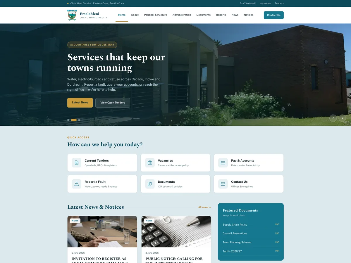 Emalahleni Local Municipality website